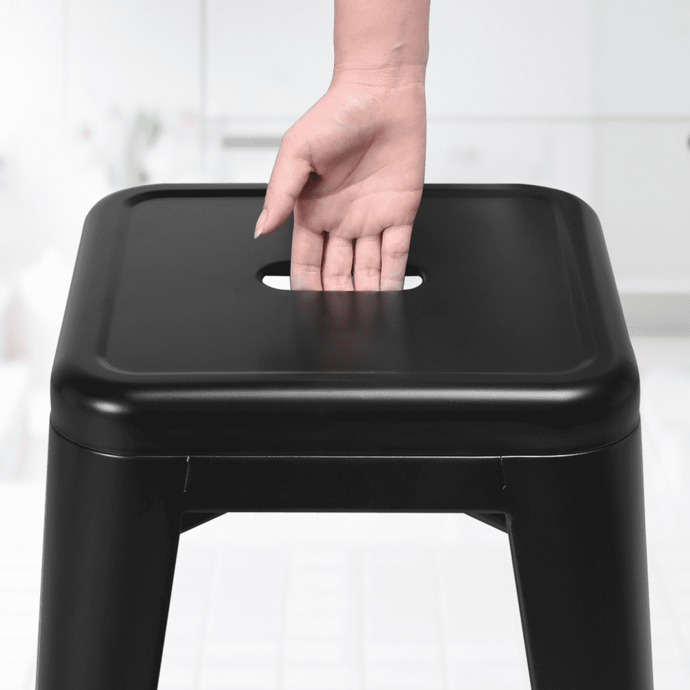 Yaheetech 24'' Metal Counter Stools, Set of 4, Black