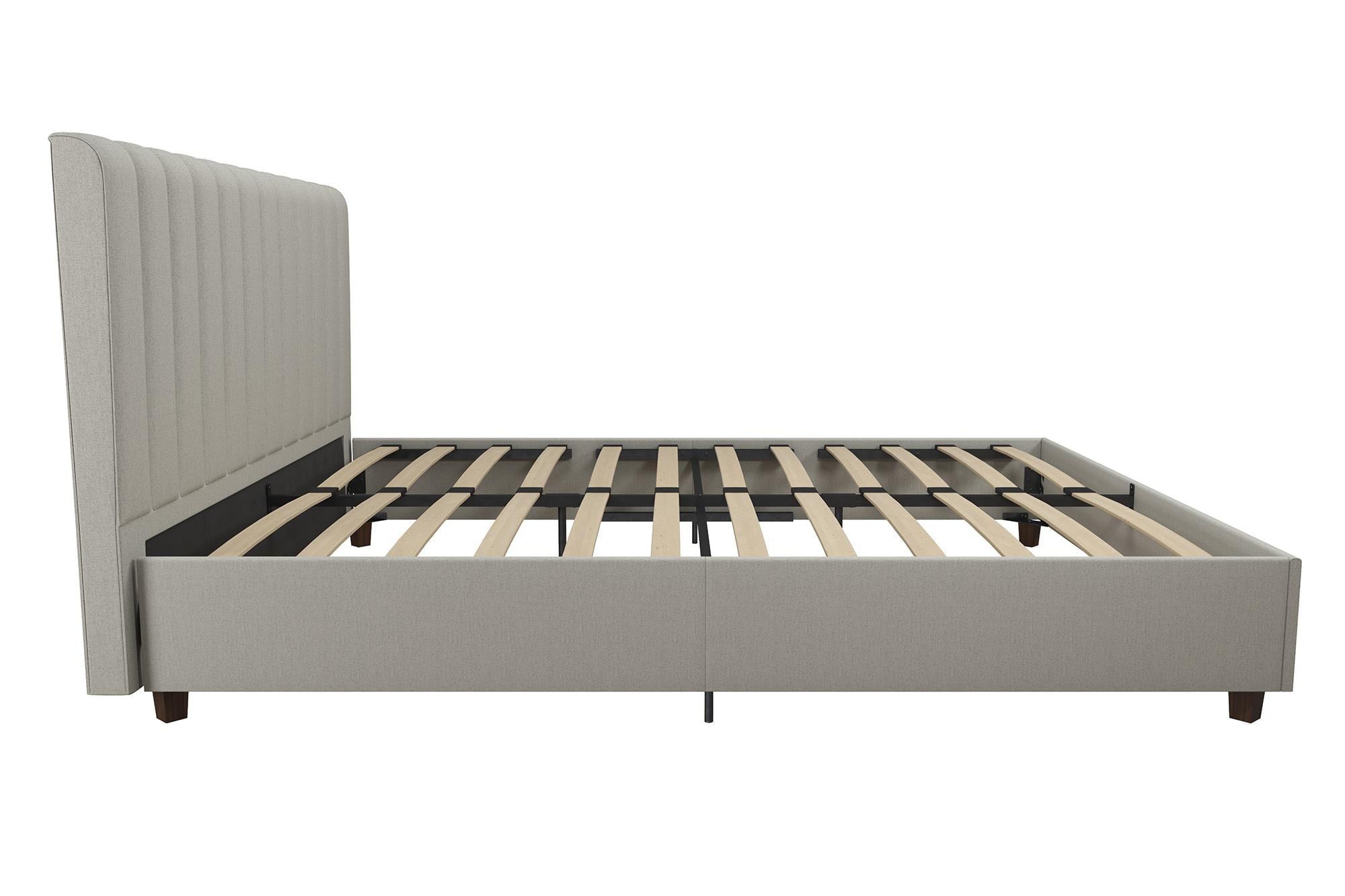 Novogratz Brittany Upholstered Bed, Queen, Gray Linen