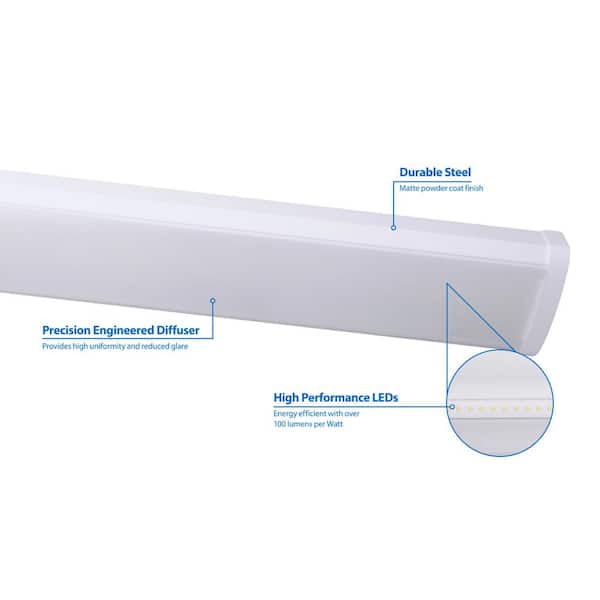 WPC 4 ft. LED Flush Mount Wraparound Light Fixture 5000K