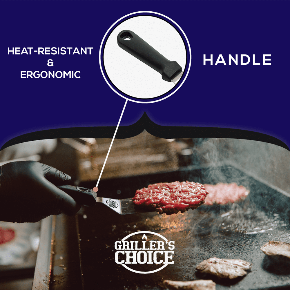Grillers Choice - Ultimate Griddle Accessories Set - Metal Spatula Set for Blackstone and Camp Chef, Commercial Heavy Duty Stainless Steel Grilling Tools - Designed by Chef and BBQ Judge