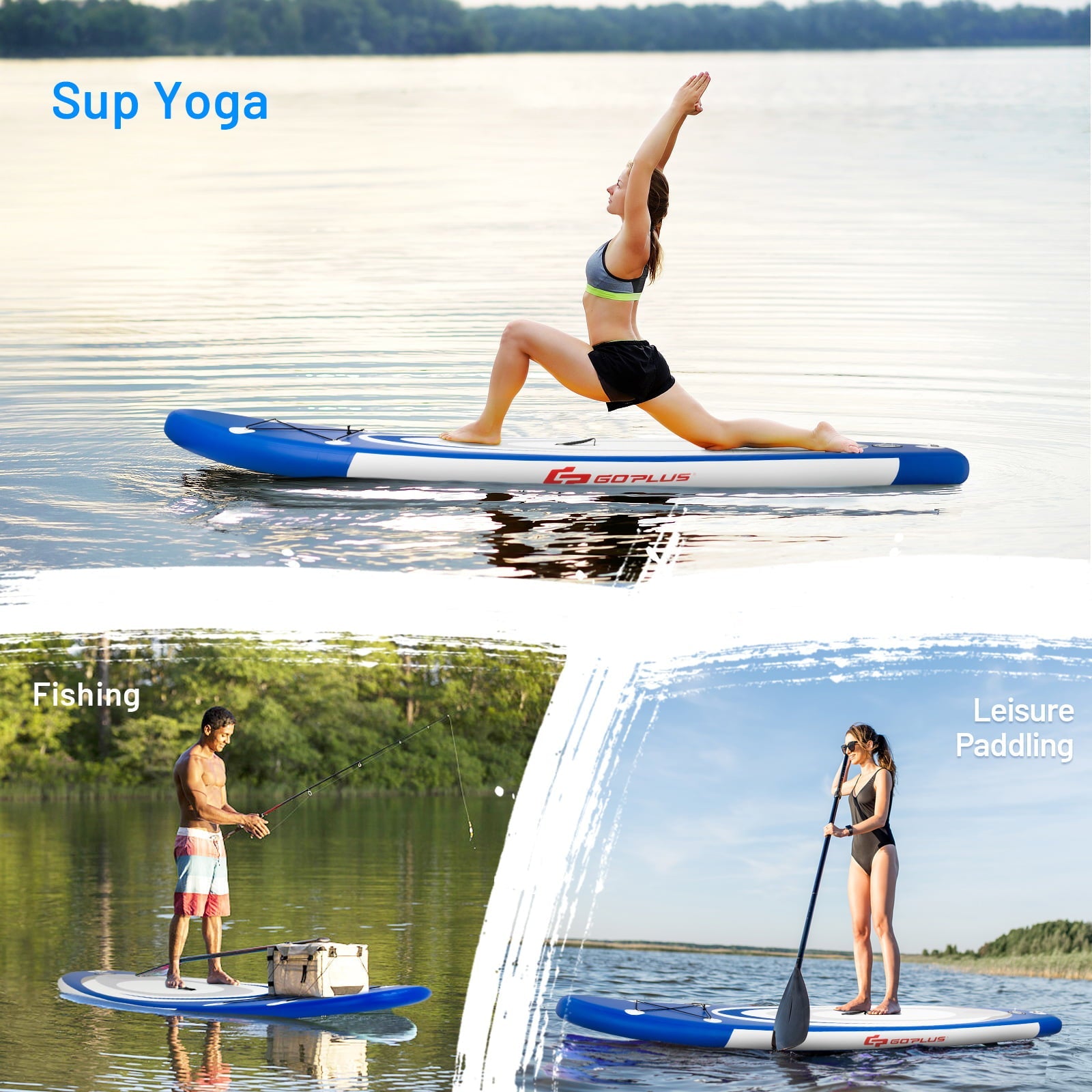 Goplus 10' Inflatable Stand Up Paddle Surfboard W/Bag Aluminum Paddle Pump