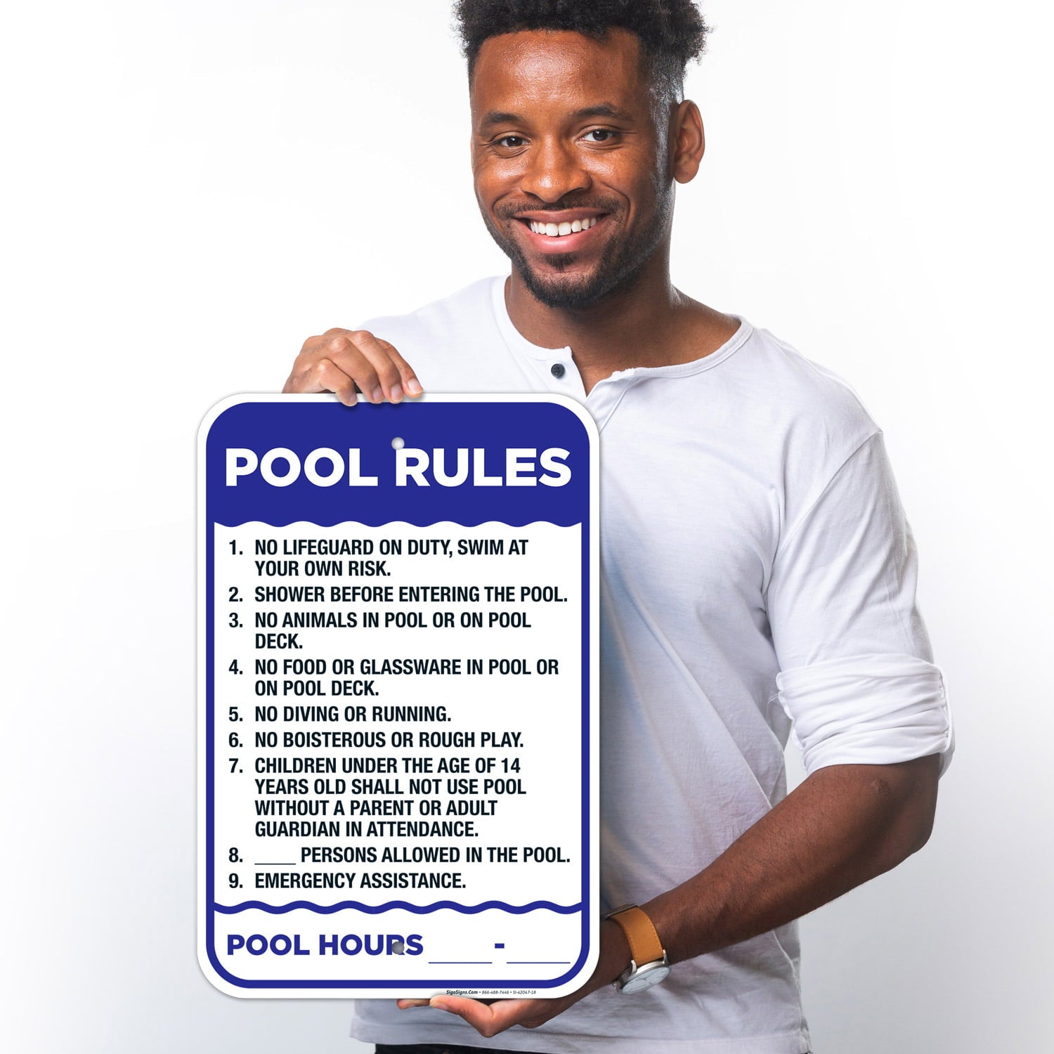 Pool Rules Sign,