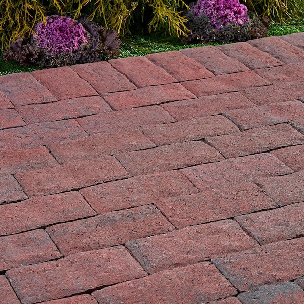 Clayton 7 in. L x 3.5 in. W x 1.77 in. H Red/Charcoal Concrete Paver (840-Pieces/142.8 sq. ft./Pallet)