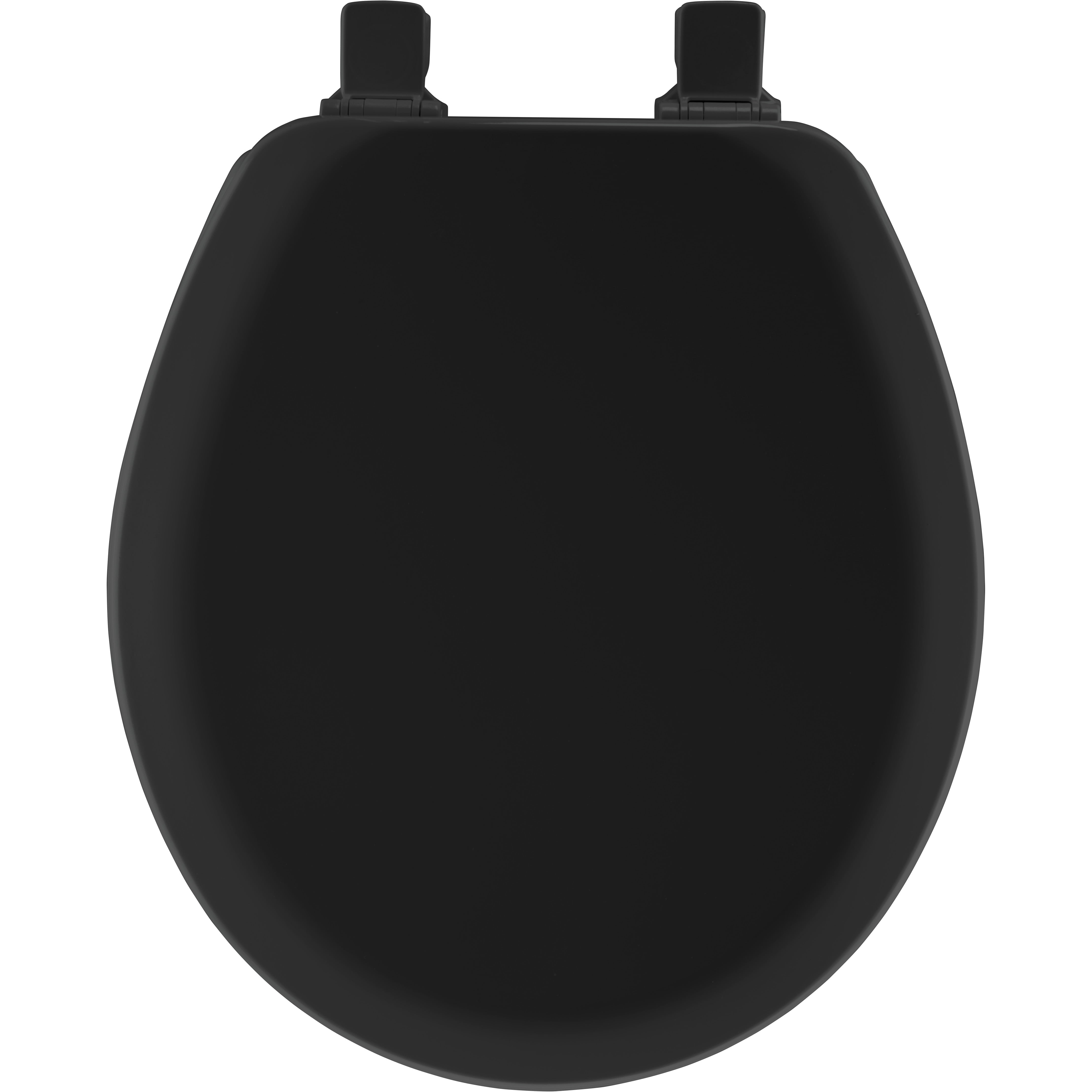 Mayfair Cameron? Round Enameled Wood Toilet Seat in Black with STA-TITE? Seat Fastening System? and Easy•Clean? Hinge