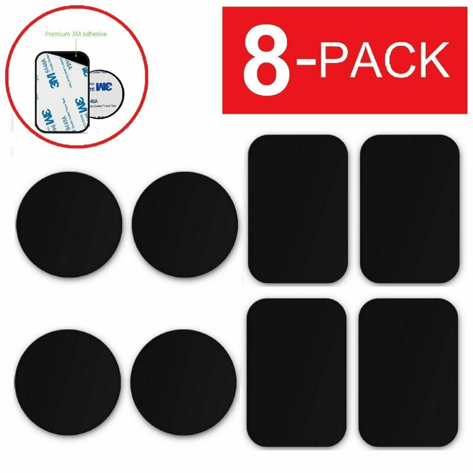 8 Pack Metal Plates Sticker Replace For Magnetic Car Mount Magnet Phone Holder