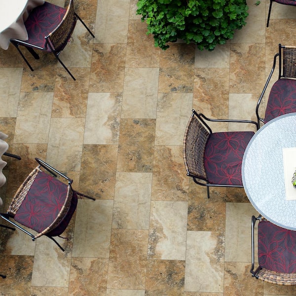 Porcini Gold 16 in. x 24 in. Rectangle Travertine Paver Tile (60 Pieces/160.2 sq. ft./Pallet)