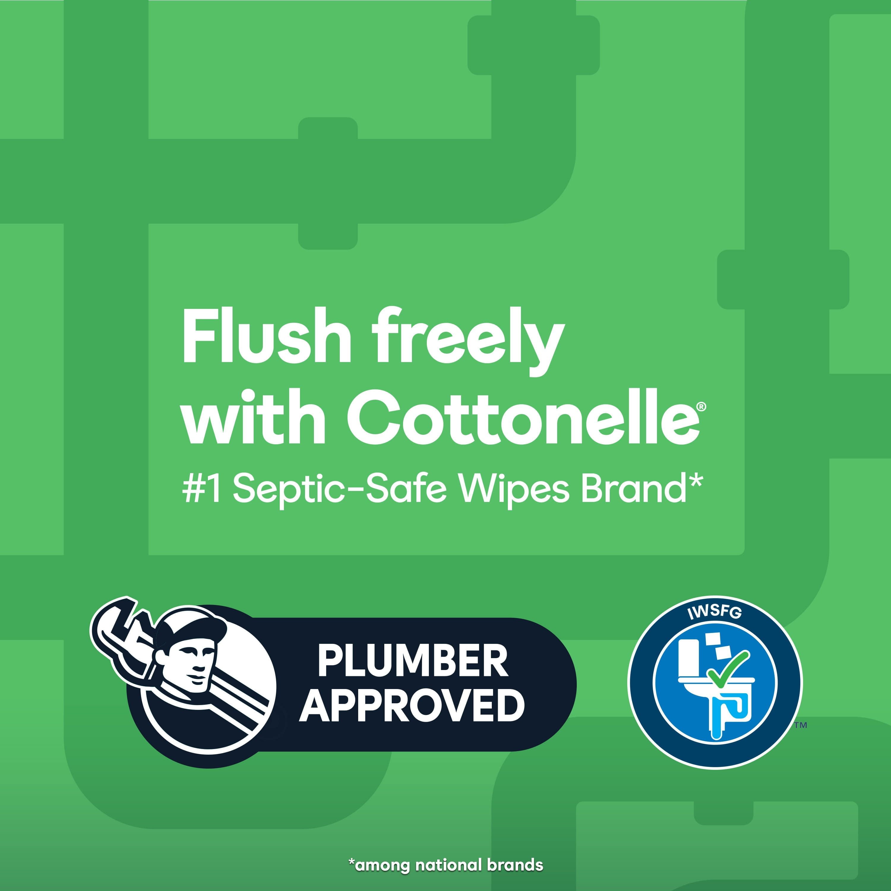 Cottonelle GentlePlus Flushable Wipes, 2 Flip-Top Packs, 42 Wipes per Pack (84 Total)