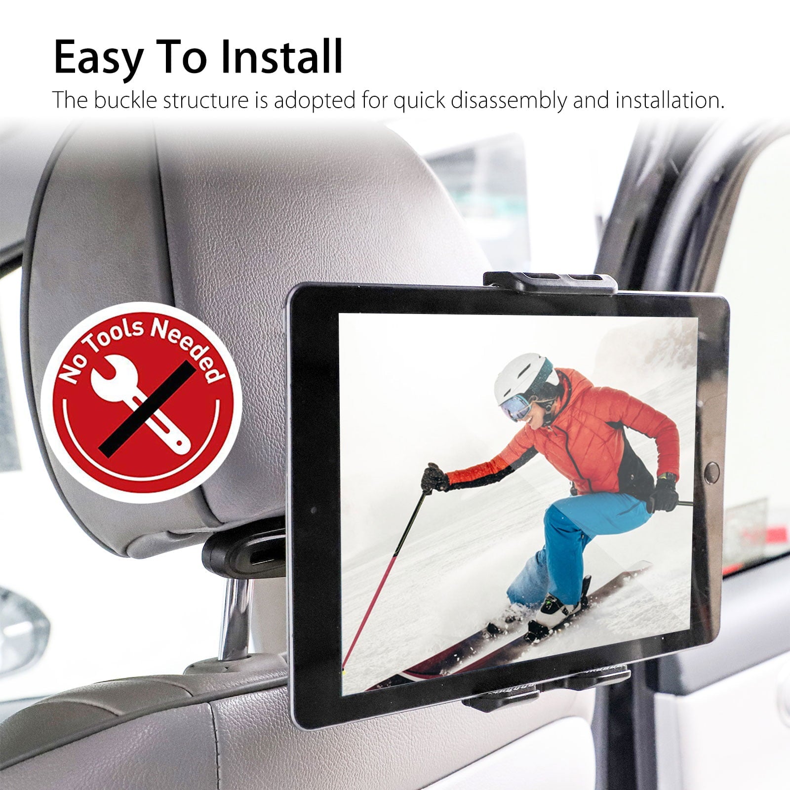 Car Headrest Tablet Holder, EEEkit Universal Adjustable Car Seat Headrest Tablet Mount Holder Fit for Apple iPad Air Mini, Samsung Galaxy Tab, Kindle Fire, Nintendo Switch, and 4.0