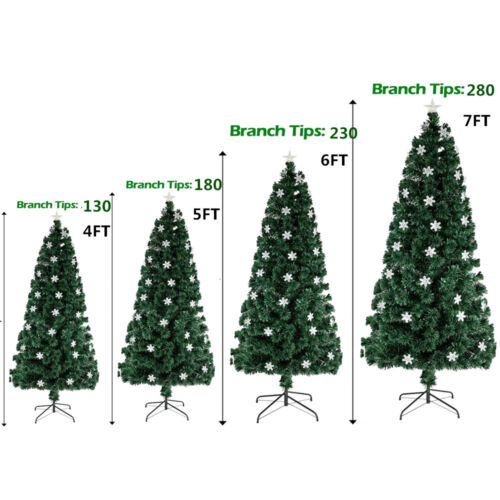 4-7ft Pre-Lit Fiber Optic Artificial Christmas Tree Xmas w/Multicolor Led Lights