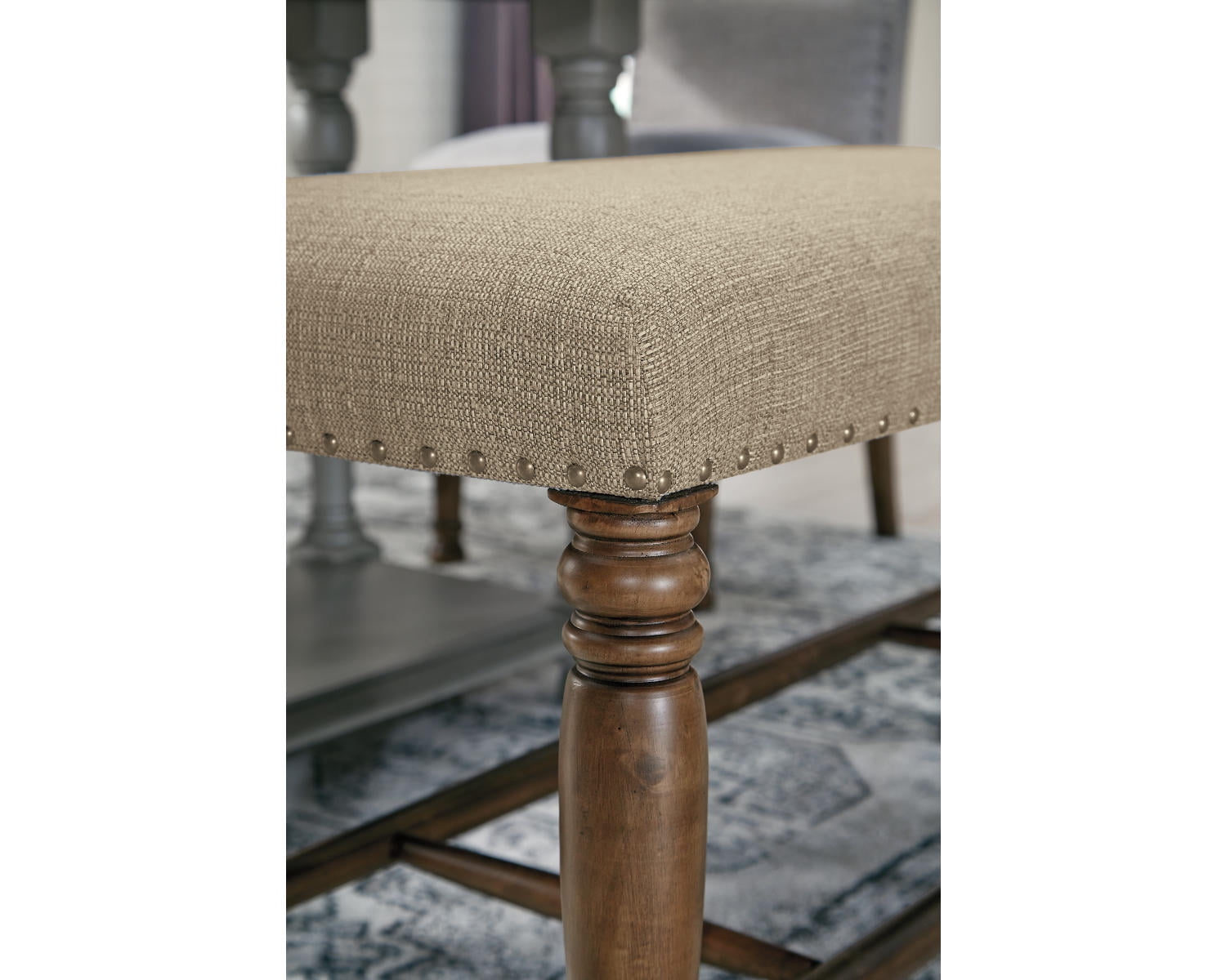 Signature Design by Ashley Lettner Counter Height Upholstered Dining Room Bench, Brown