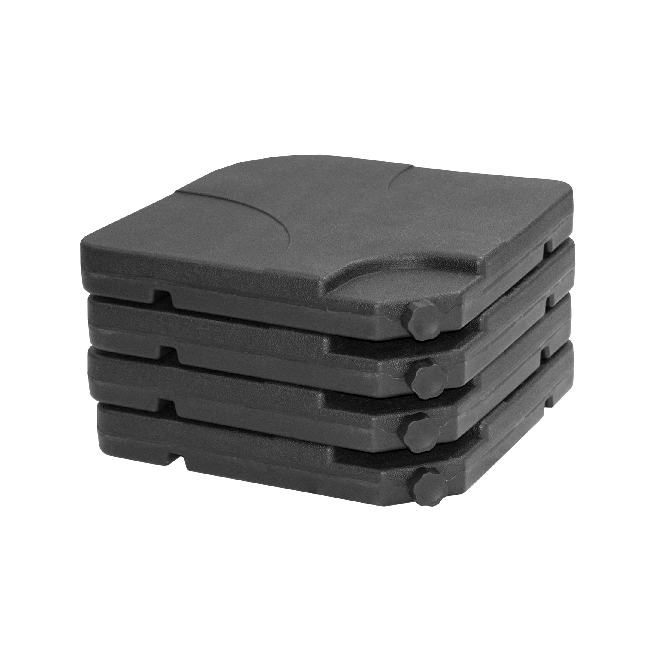 WestinTrends 4PC Universal Plastic Fillable Offset Cantilever Umbrella Base Stand Weights for Outdoor Patio Heavy Duty UV Resistant, Black