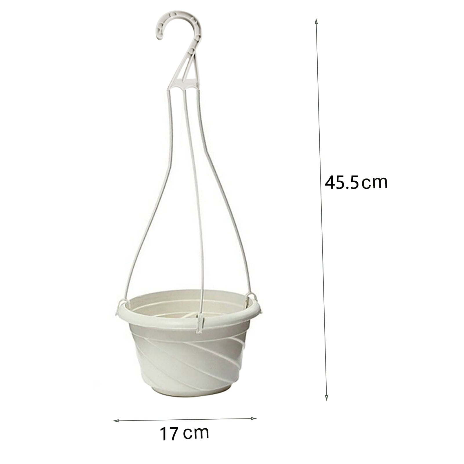 Visland Hanging Planter Pot - Round Plastic Hanging Basket Flower Pot, Plant Holder for Outdoor Garden House/Porch/Decor/Wedding Gift (5.1