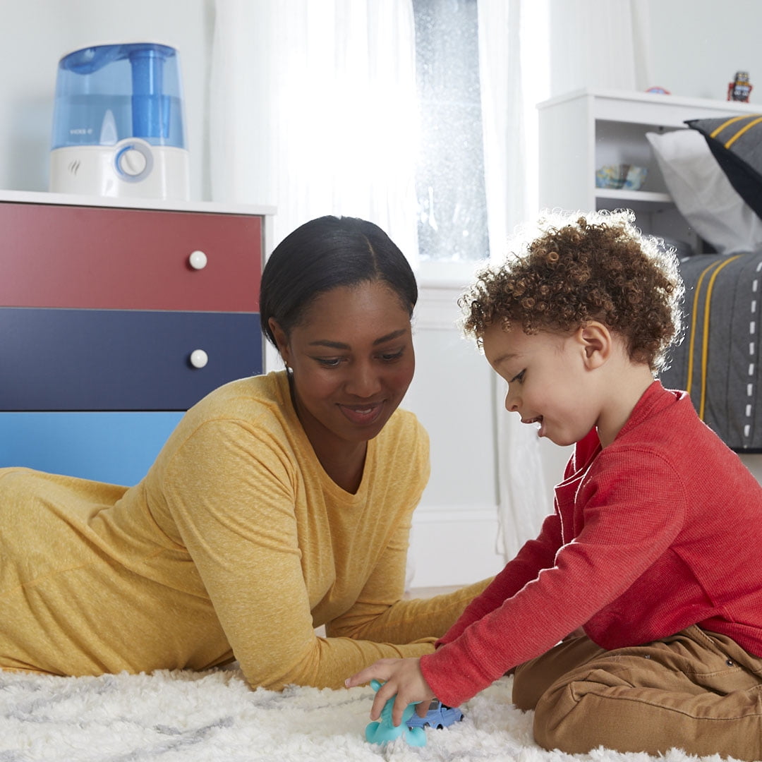 Vicks 1.5 Gallon Ultrasonic Cool Mist Humidifier, V5100, Blue, 600 sq. ft.