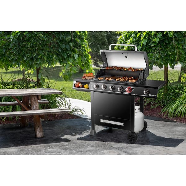 5-Burner Natural Gas Grill in Matte Black with TriVantage Multi-Functional Cooking System
