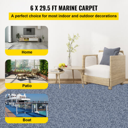 VEVOR 6x29.5 ft Boat Carpet Marine Carpet In/Outdoor Carpet Rugs Anti-Slide