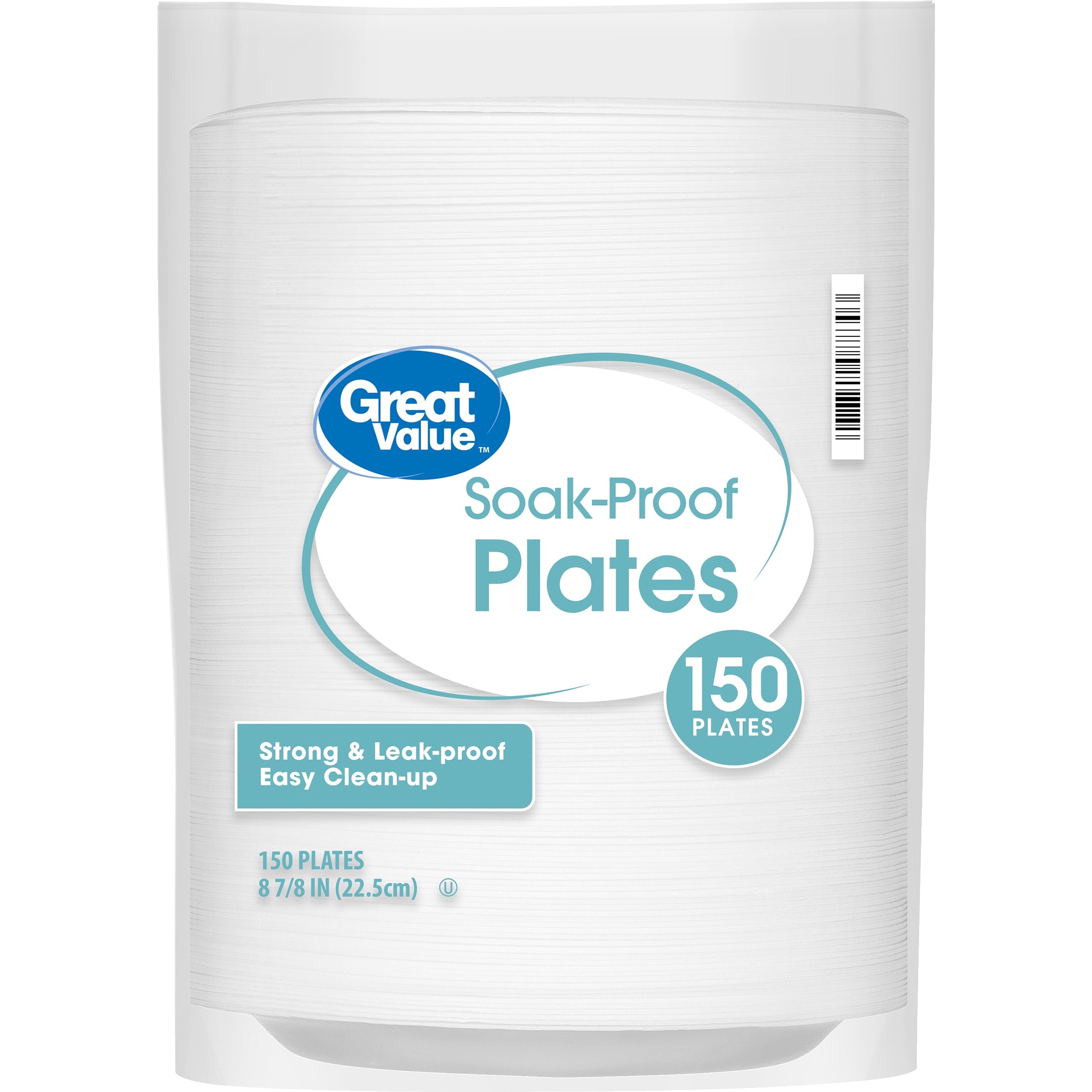 Great Value Everyday Disposable Foam Plates, 9 in, 150 CT