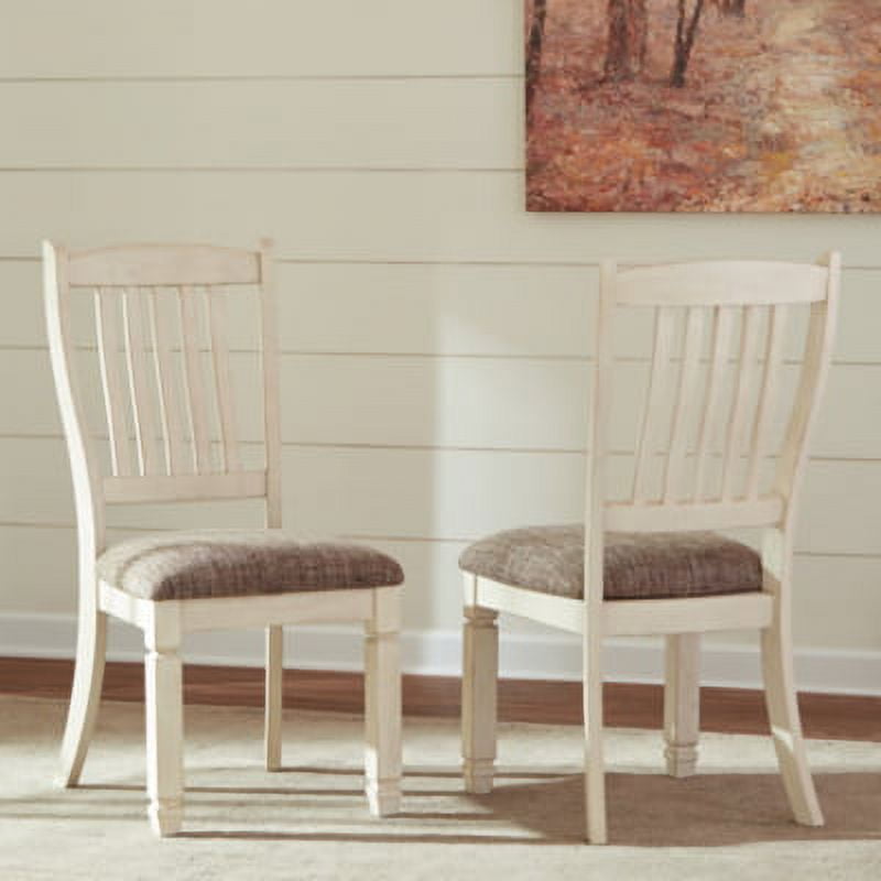 Signature Design by Ashley Bolanburg Upholstered Dining Room Chair Set of 2, Antique White