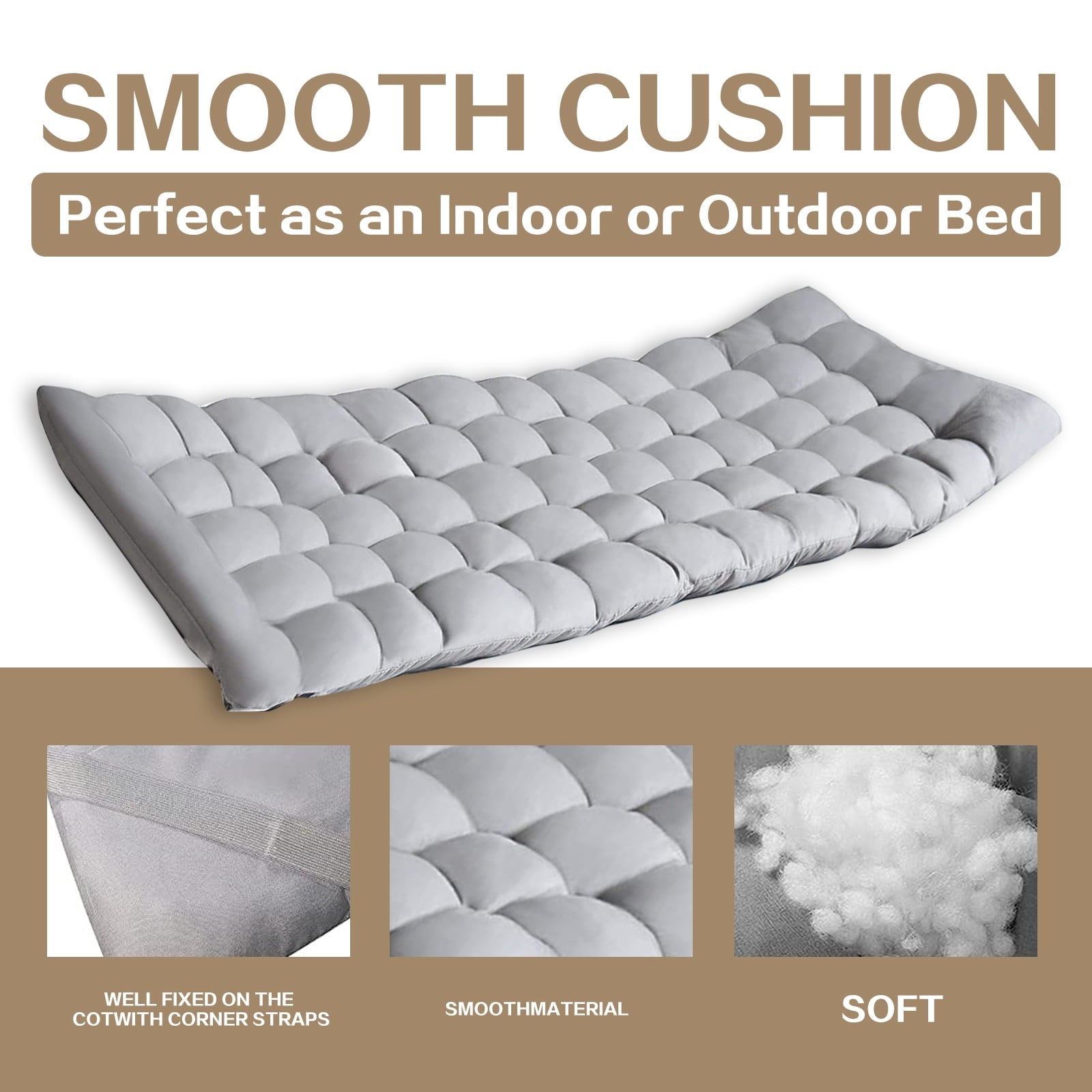 GIVIMO Camping Cot with Mattress 75x28 inch Folding Bed with Carry Bag, Gold