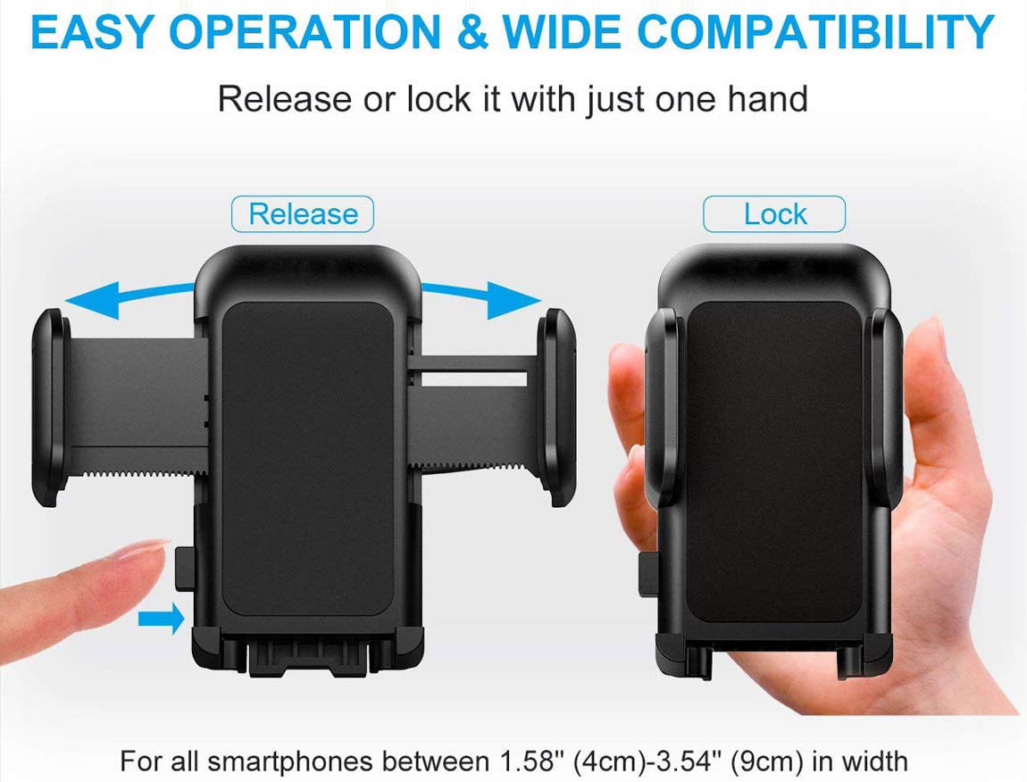 Pokanic Car Cell Phone CD Slot Mount Adjustable 360 Rotation Stand Holder Three-Side Grips Design One Touch Clamp Compatible with iPhone Galaxy Note Pixel Universal (CD Slot Mount)