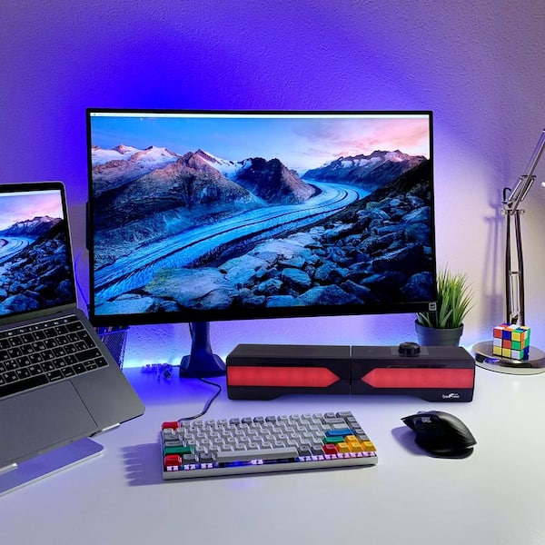 Gaming Dual Soundbar with RGB LED Lights