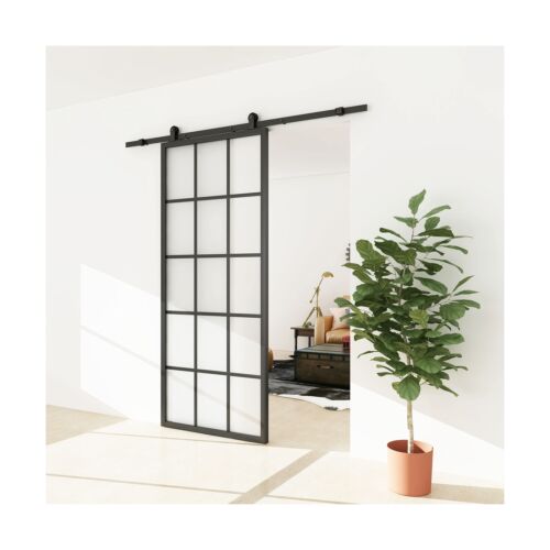 BARNSMITH 6.6FT Sliding Barn Door Hardware Kit Heavy Duty Top Mounted Hangers...