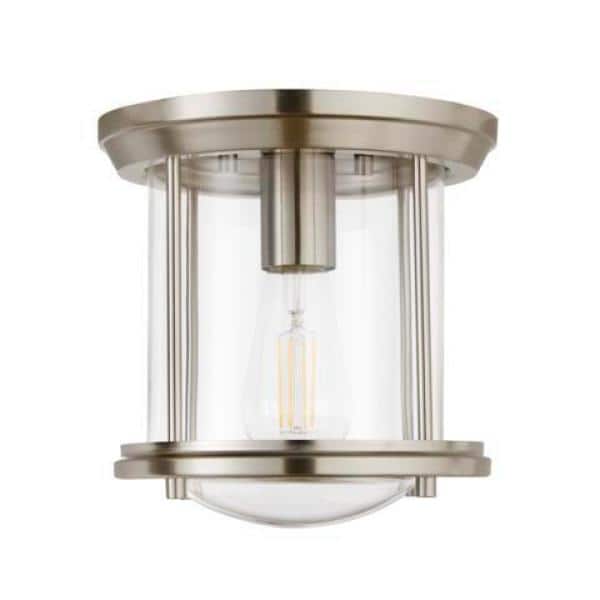 Melrose Park 8 in. 1-Light Brushed Nickel Flush Mount