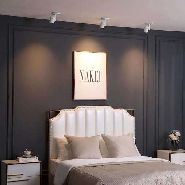 Modern LED Surface Mount Monopoint Sconce Lighting, Adjustable Flush Mount Spot Light Head, White