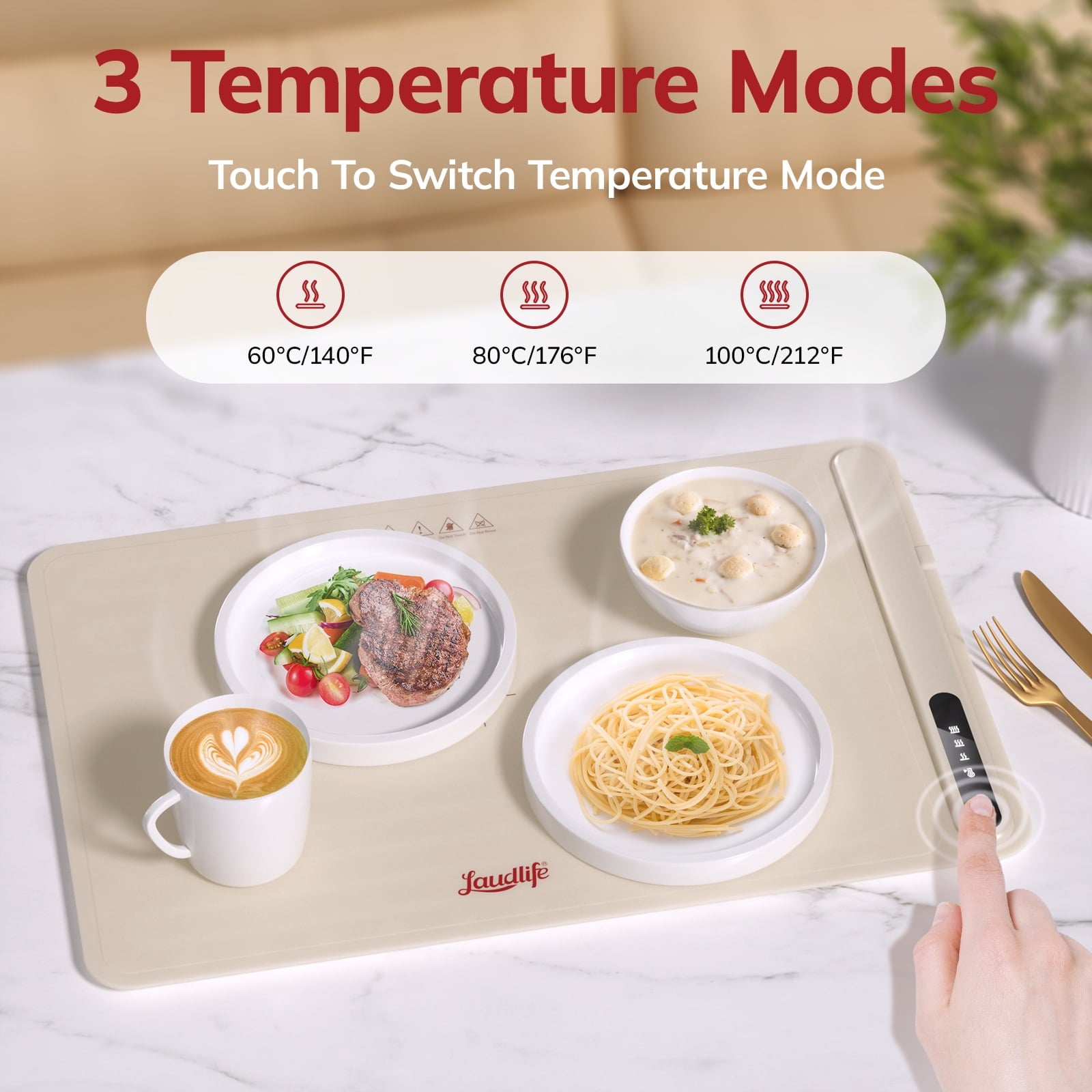 Food and Plate Warming Tray, Electric Food Warming Tray for Buffet Serving Multifunctional Food Warmer Plate Hot Plate Keeps Food Hot Warming Serving Tray Restaurants Events Home Dinners - BW601