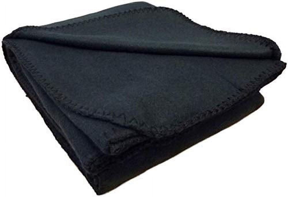 Single Solid Color 60”L x 50”W Fleece Throw Blanket for Fall, Winter, Spring, Summer, Men, Women, Children & Pets in Black