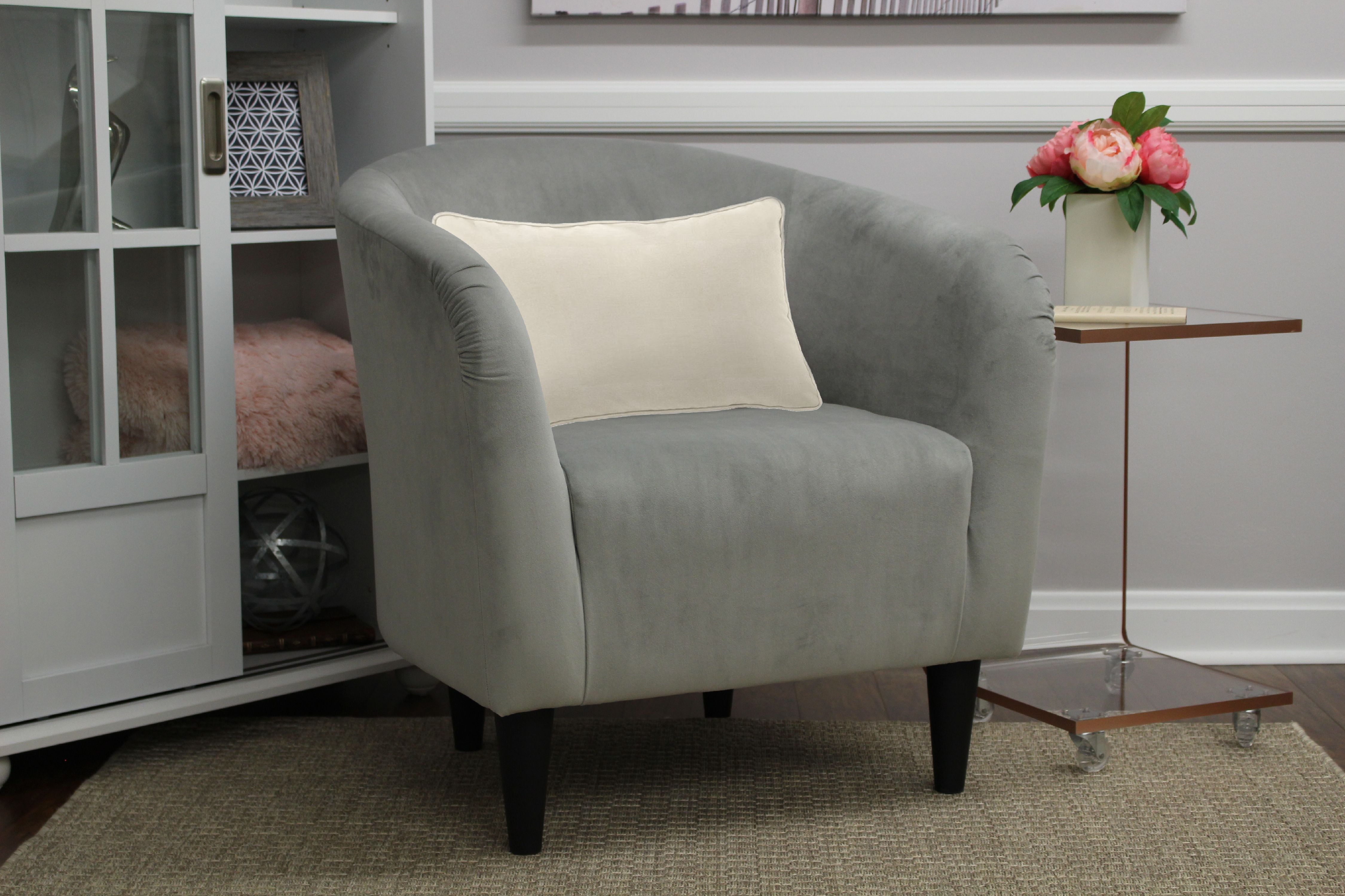 Mainstays Microfiber Tub Accent Chair, Dove Gray