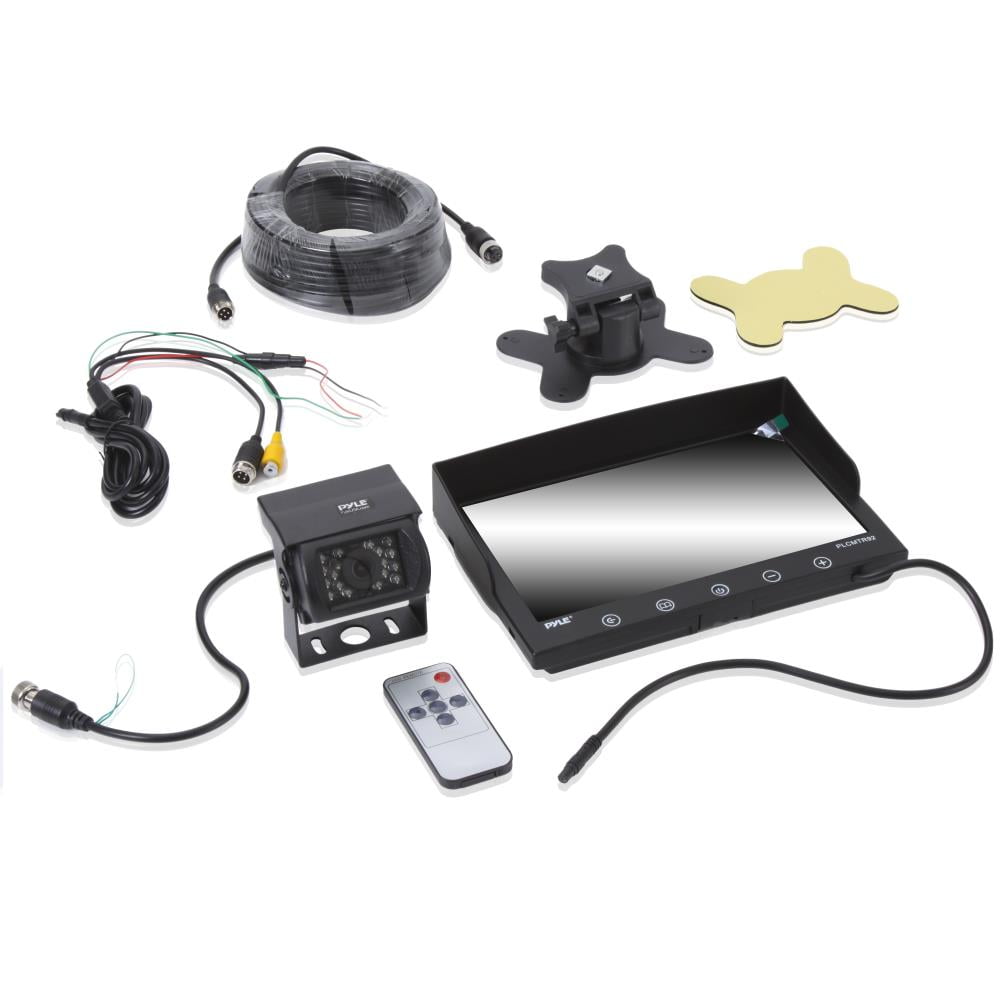 PYLE PLCMTR92 - Waterproof Rated Backup Camera & Monitor System - with 9'' Display Monitor (DC 12-24V for Bus, Truck, Trailer, Van)