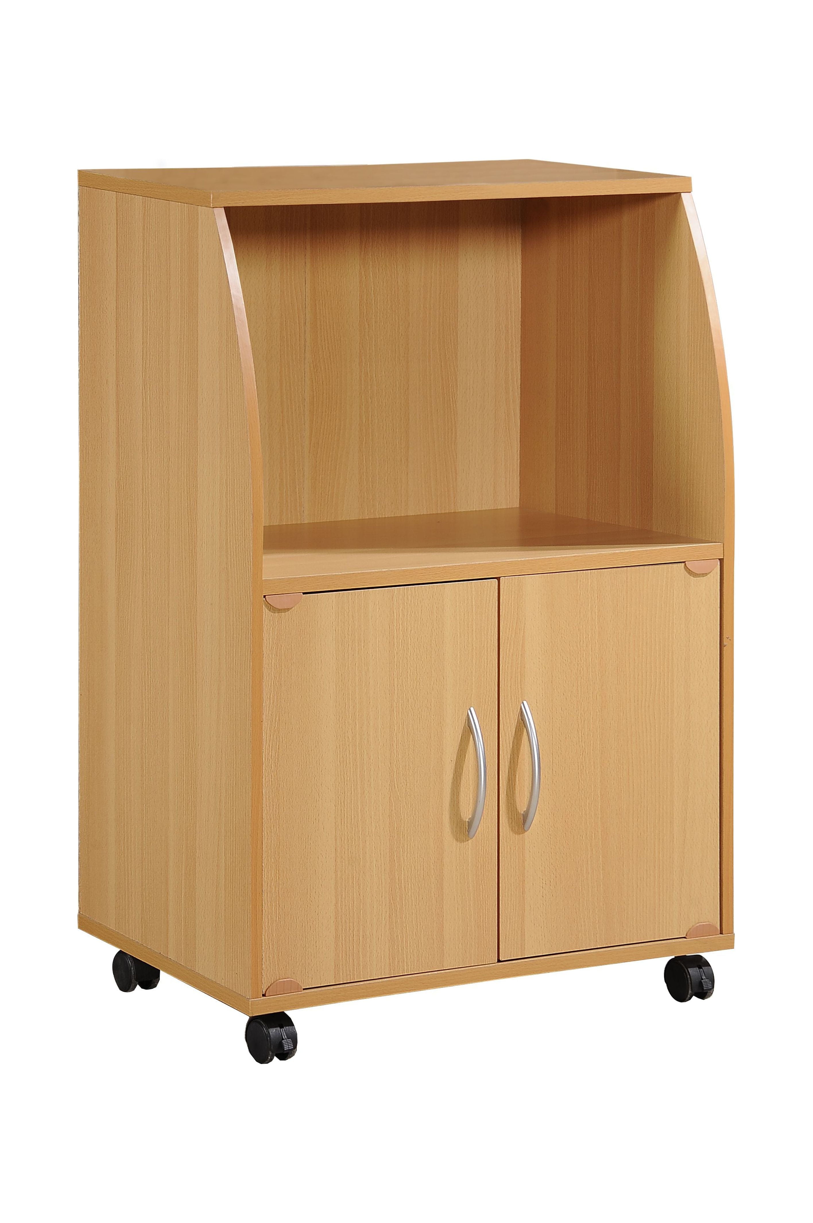 Hodedah Mini Microwave Cart, Beech