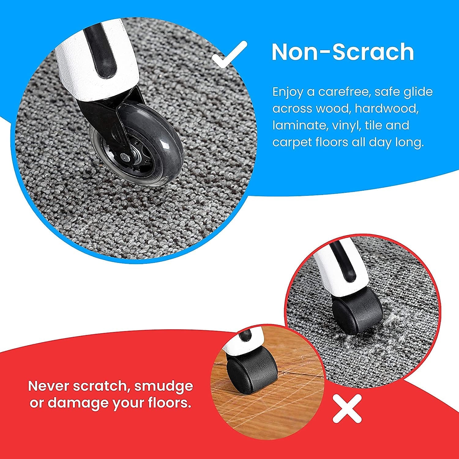 Lifelong Wheels Lifelong Office Chair Casters Replacement Chair Wheels Rollerblade Style 5/Set