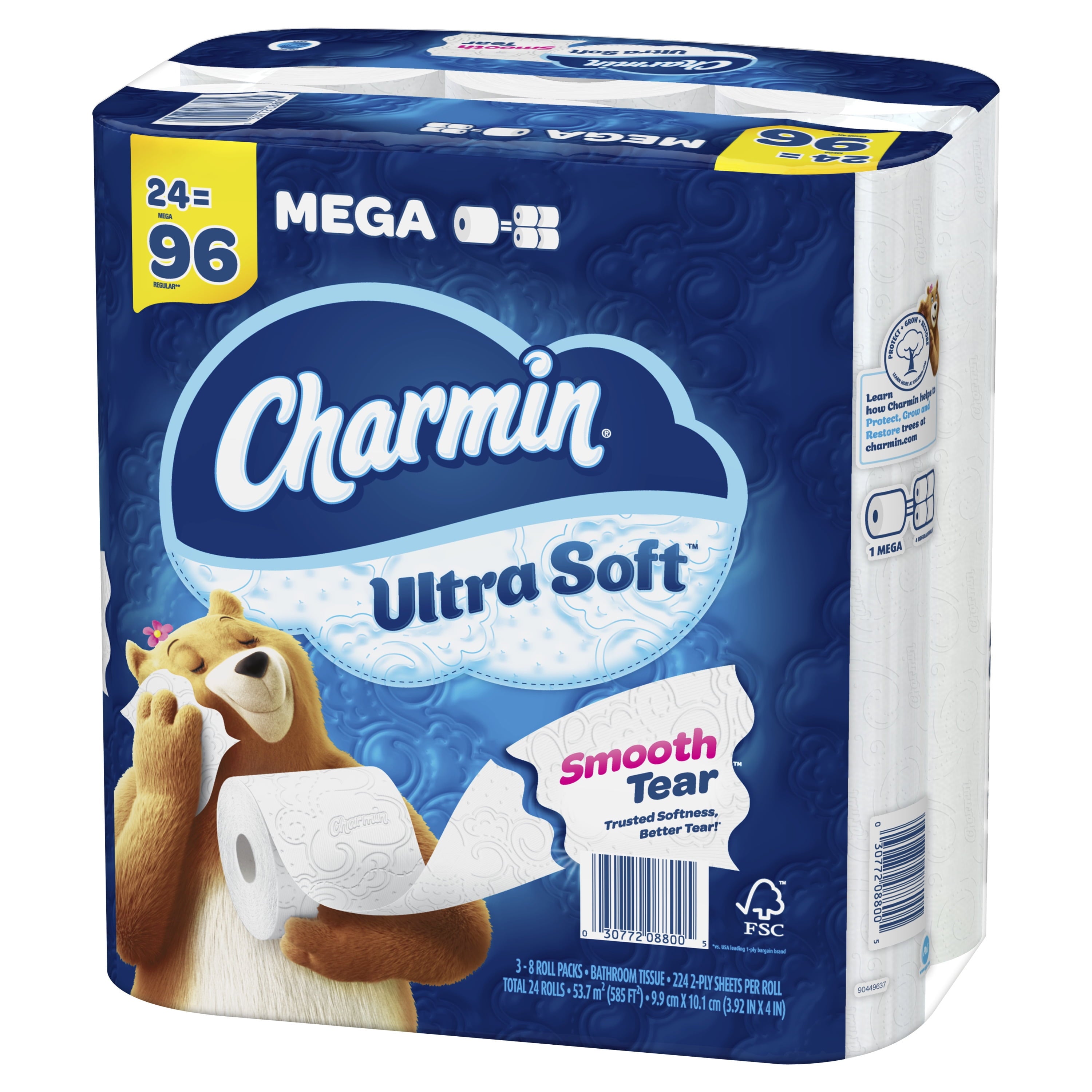 Charmin Ultra Soft Toilet Paper 24 Mega Rolls, 224 Sheets per Roll