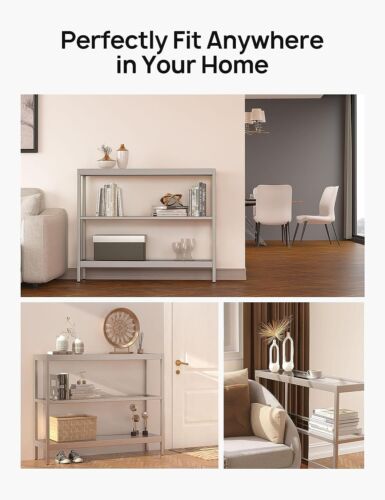 Evajoy Console Table, 35" Entryway Table with 3 Tiers, Open Sofa Table with Temp