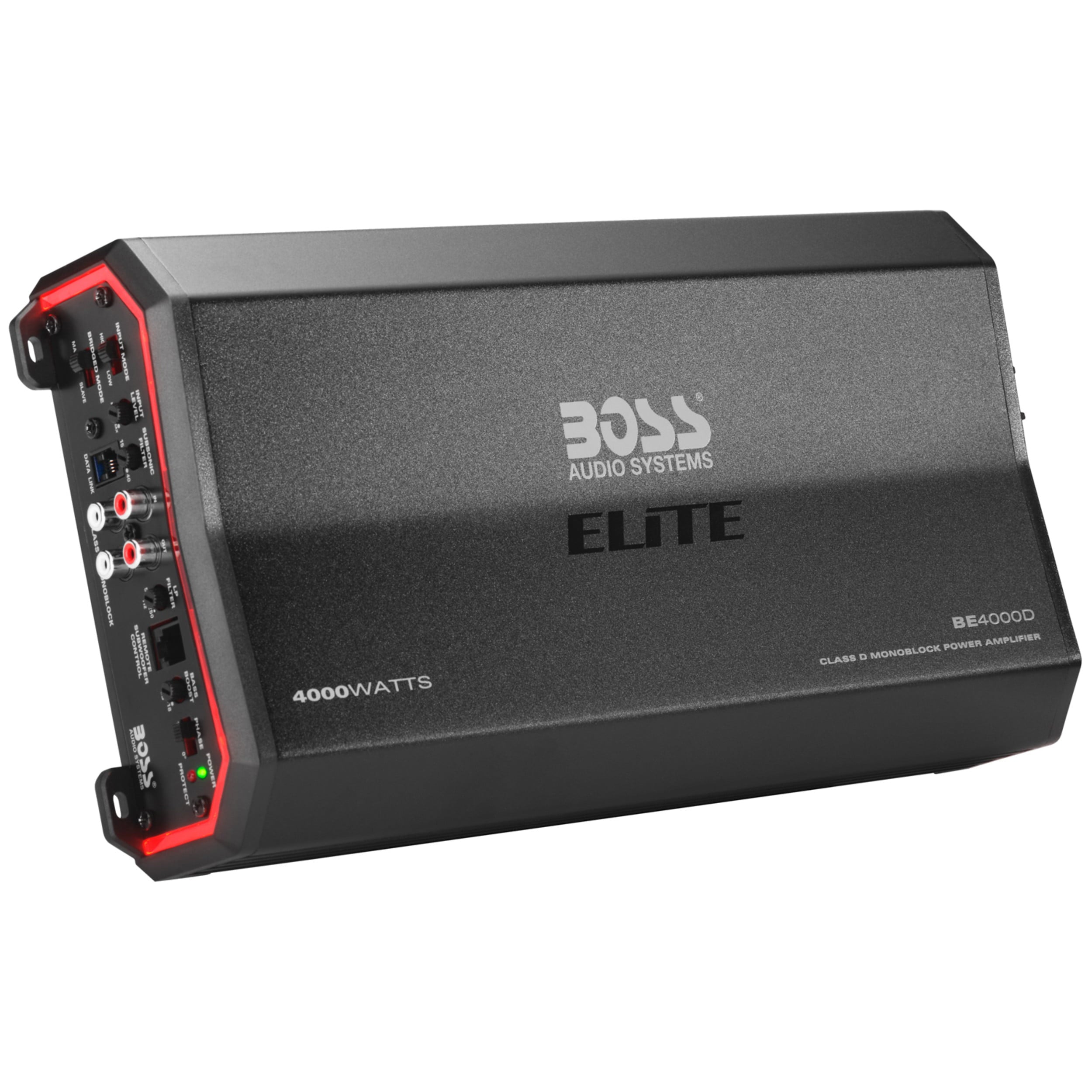 BOSS Audio Systems BE4000D Elite Series Car Audio Amplifier - 4000 High Output, Class D, Monoblock, 1/8 Ohm, High/Low Level Inputs, Low Pass Crossover, Hook Up To Stereo and Subwoofer