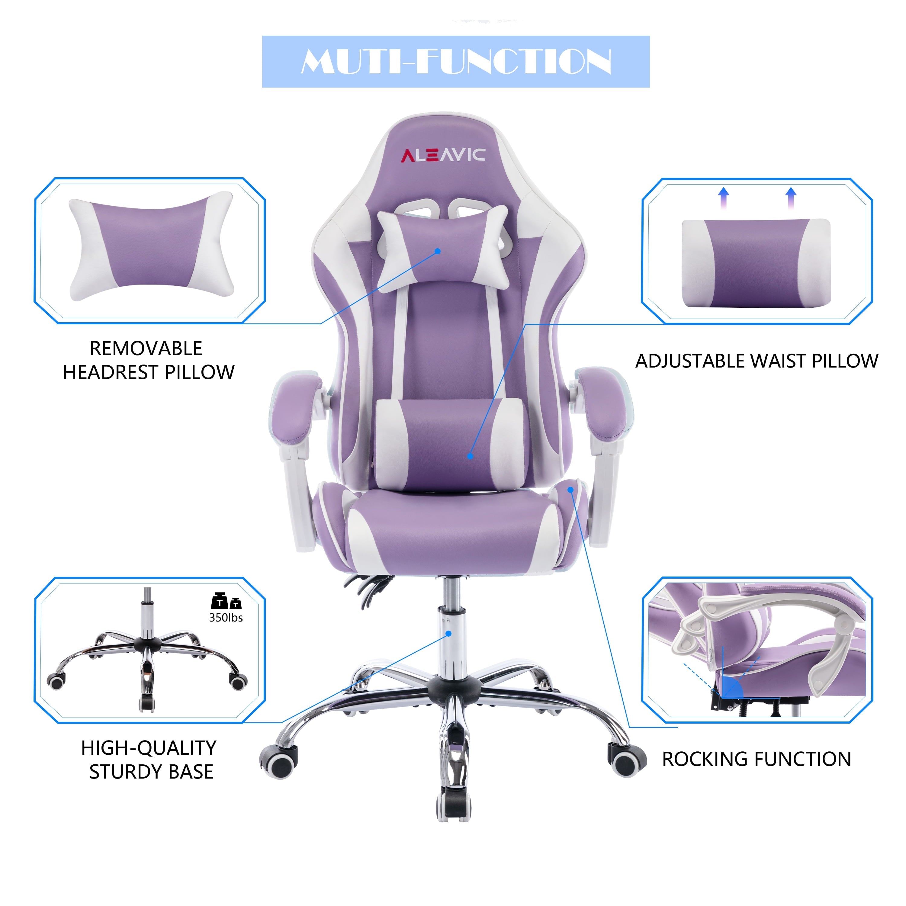 XINMICS Ergonomic Gaming Chair Gaming Massage Chair Massage Function Lying Recliner Seat Home Office Chair