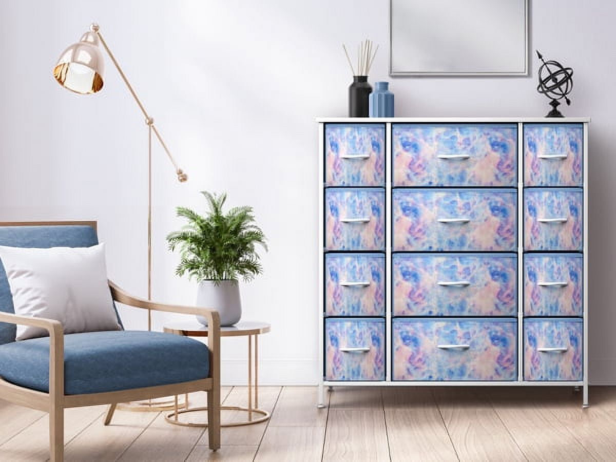 Sorbus Kids Bedroom Closet Drawer Organizers, Tie-Dye Blue