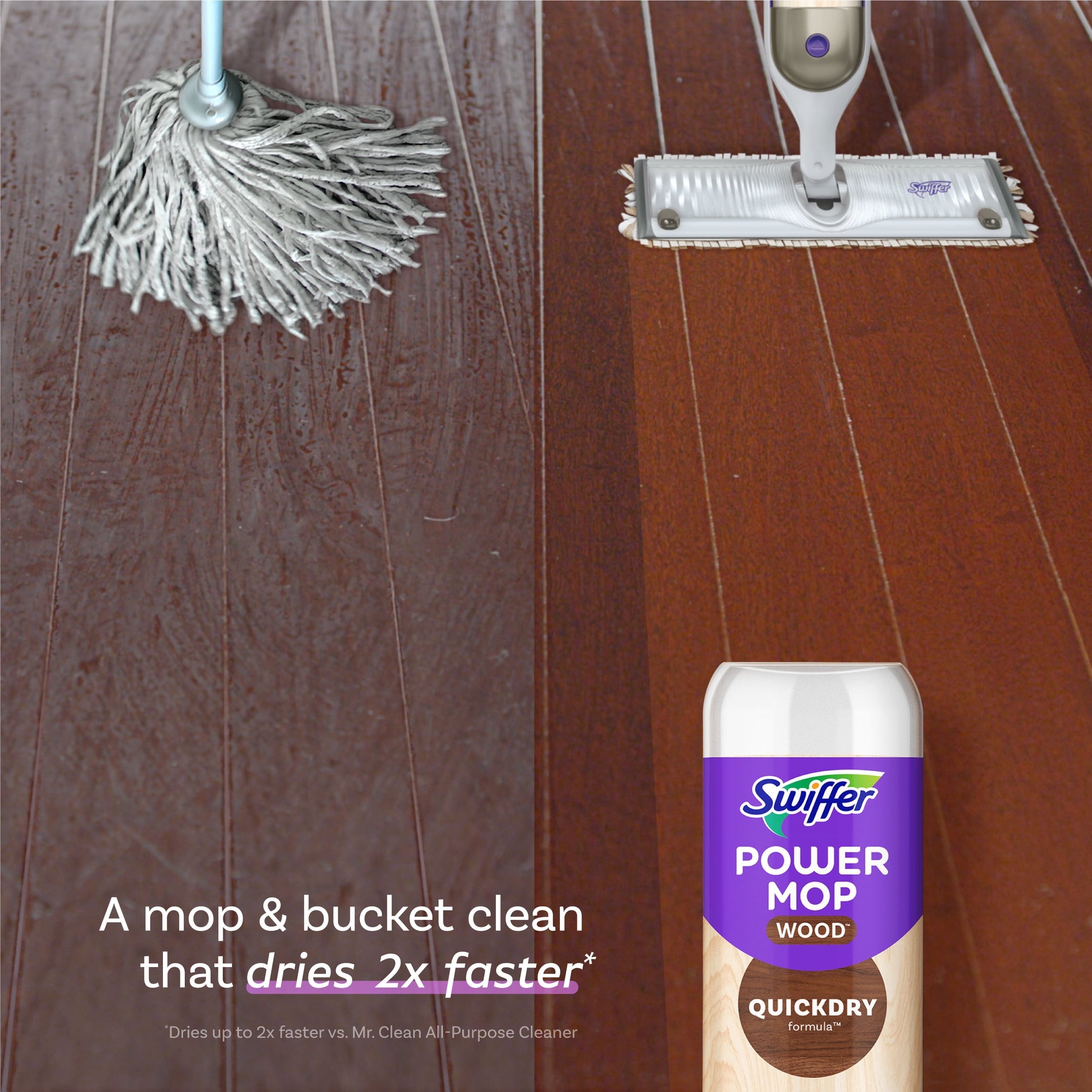 Swiffer Power Mop Wood Mopping Head Scrubbing Strips Refills, 5 Count