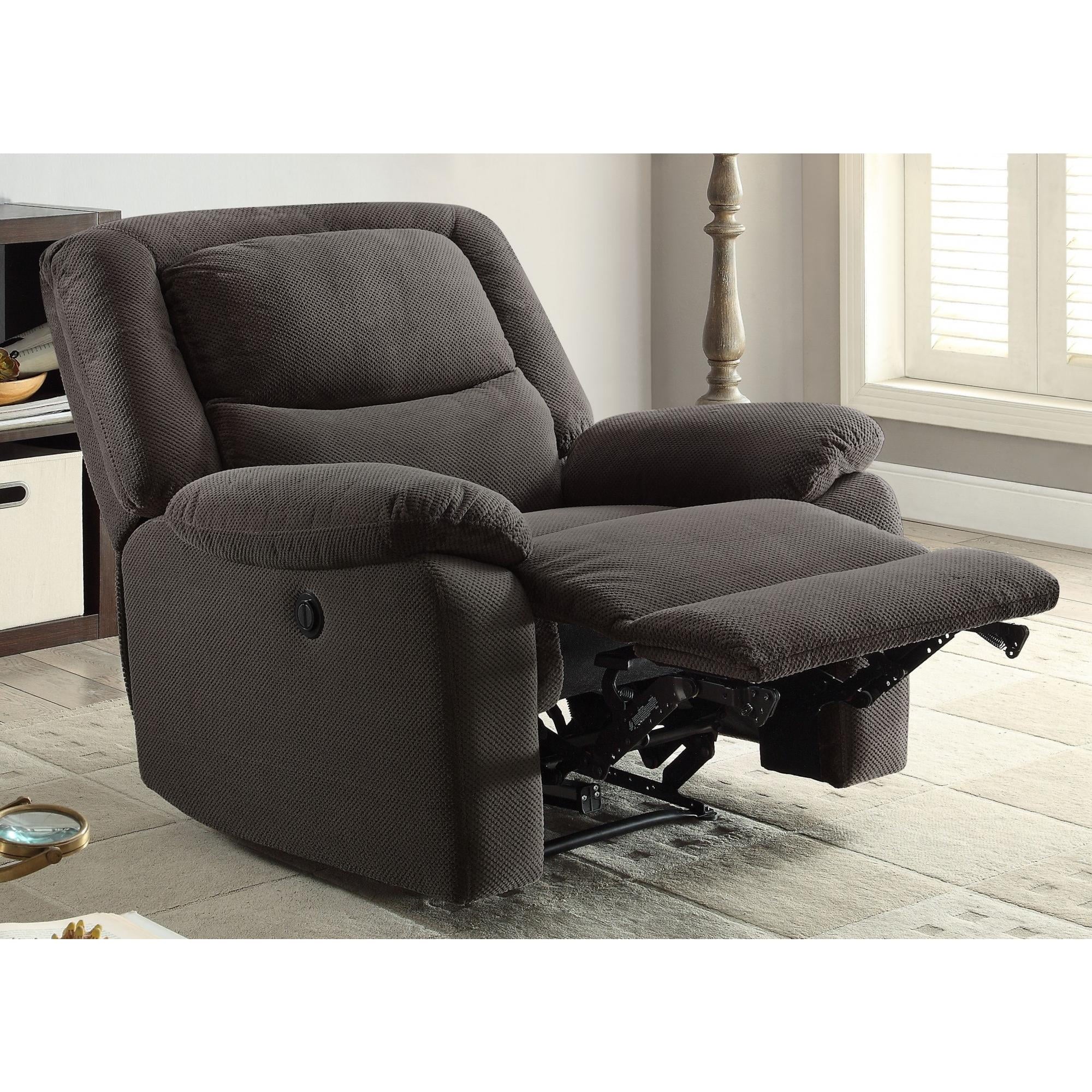 Serta Push-Button Power Recliner with Deep Body Cushions, Gray Fabric