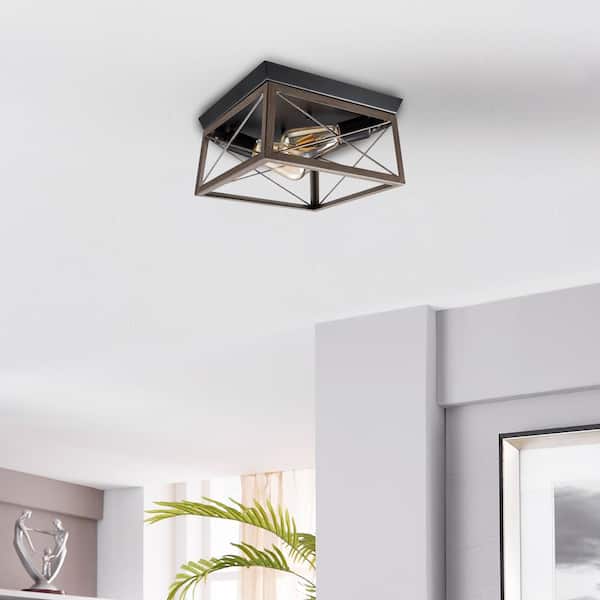 Foster 2-Light 12.22 in. Dia Flush Mount Ceiling Fixture