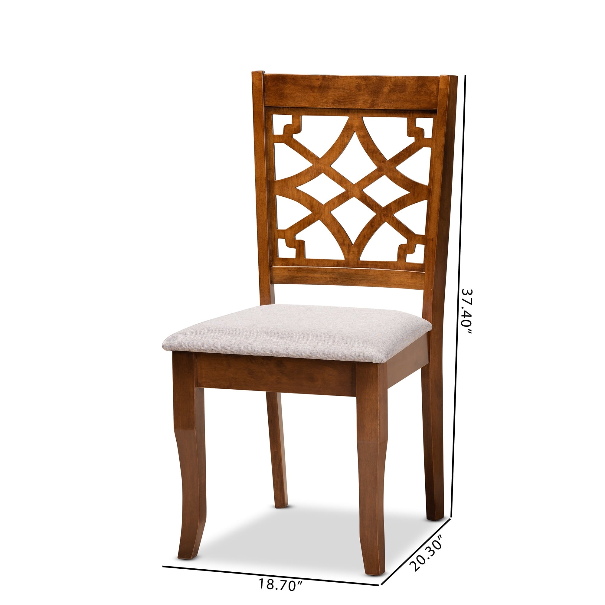 Baxton Studio Mael Dining Chair, Set of 2, Grey