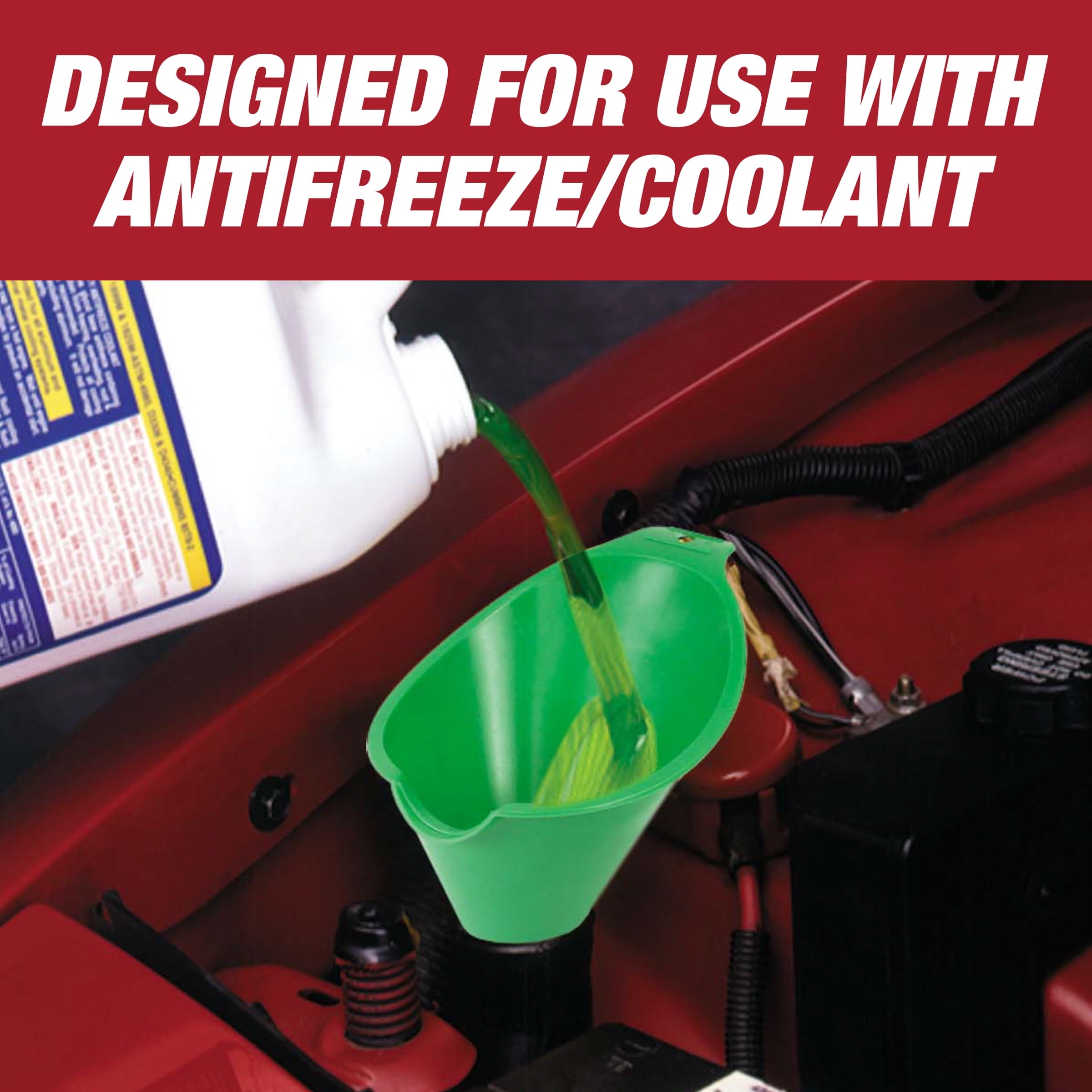 Hyper Tough Big Mouth Automotive Plastic Funnel, Green, 10713RFHT, 1 Each