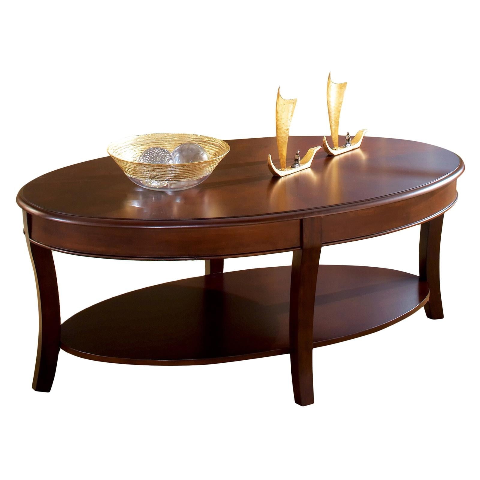 Steve Silver Troy Oval Cherry Wood Coffee Table