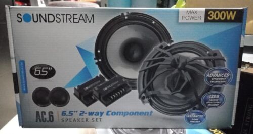 Soundstream AC.6 Arachnid Component 6.5" 4-ohm 2-Way 300W Speaker Set,Black