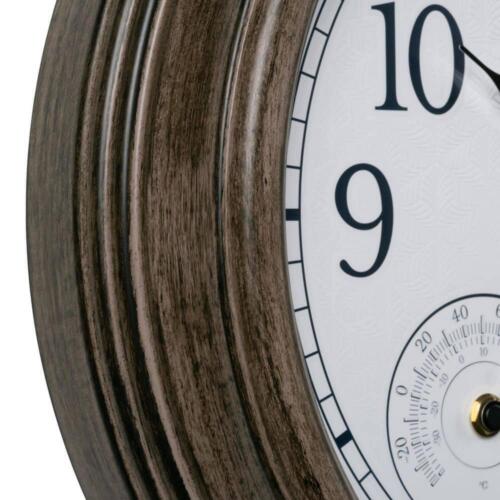 La Crosse Technology Analog Clock Lighted Leaves Frame Temp/Humidity 15.5 in. W