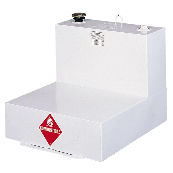 L-Shaped Steel Liquid Transfer Tank in White