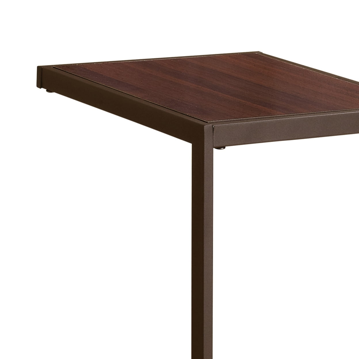 Jose Rectangular Accent Table with Bottom Shelf Brown