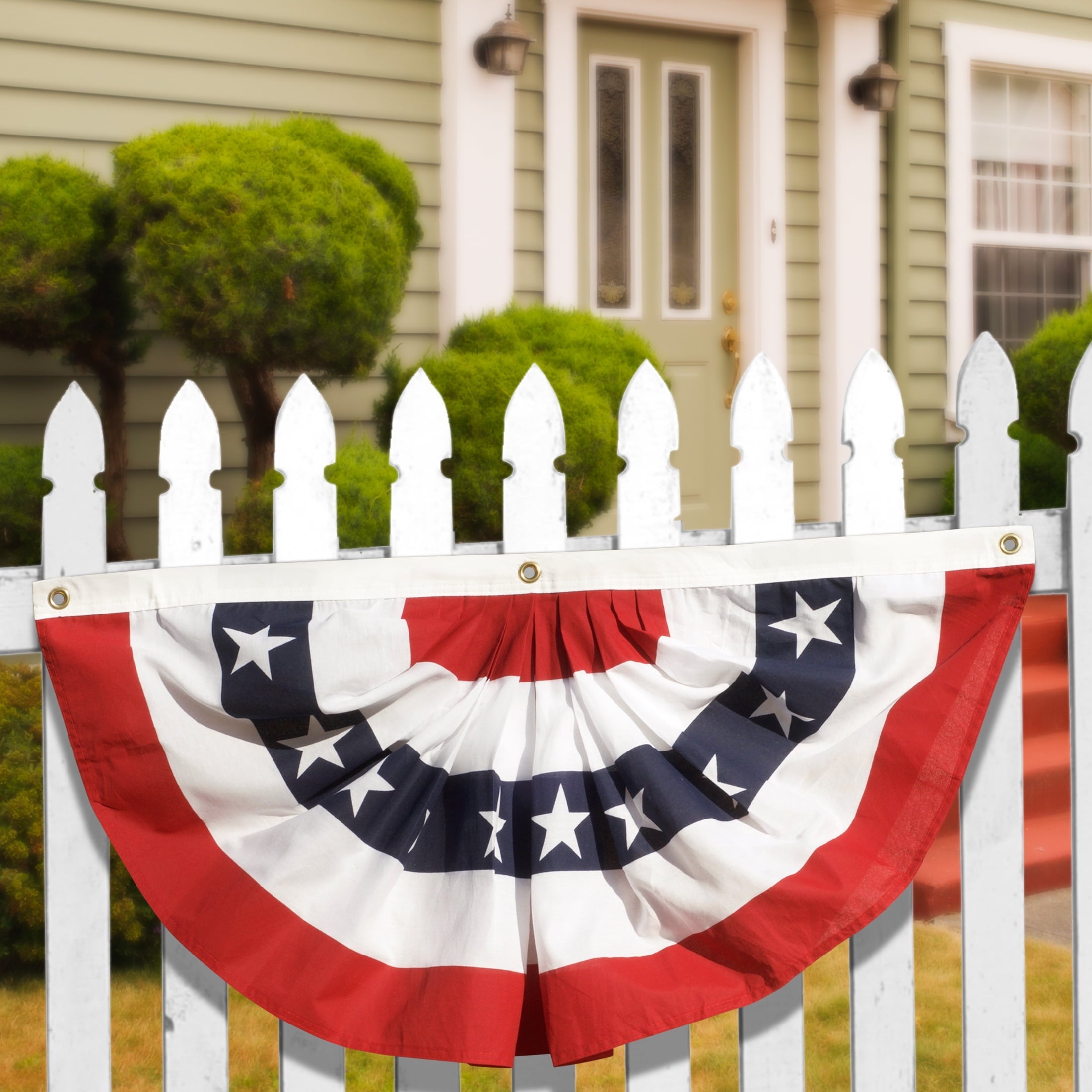 American Poly Cotton Patriotic Pleated Fan by Annin, 18