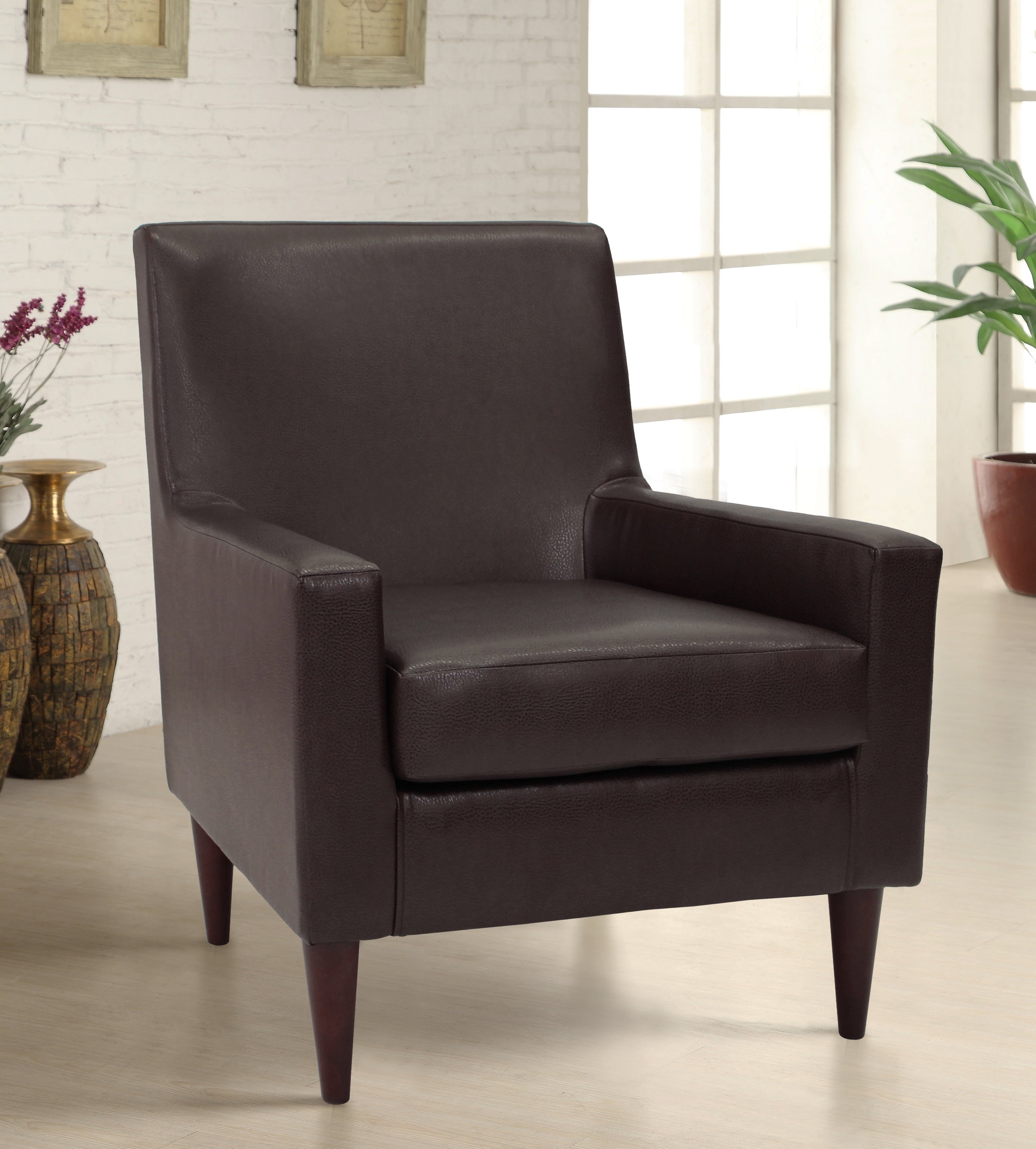 Emma Arm Chair - Leatherette Walnut